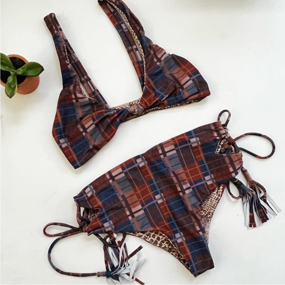 acacia plaid swimsuit bikini - Picture 1 of 8
